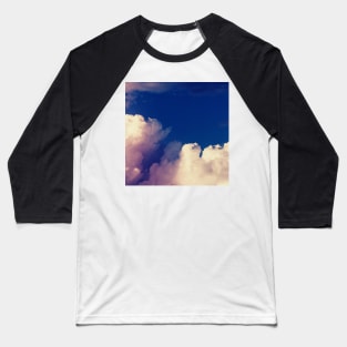 Blue Sky, Clouded Sky Scene, Vintage Wall Art, Cloudy Sky Landscape, Sunny Sky Baseball T-Shirt